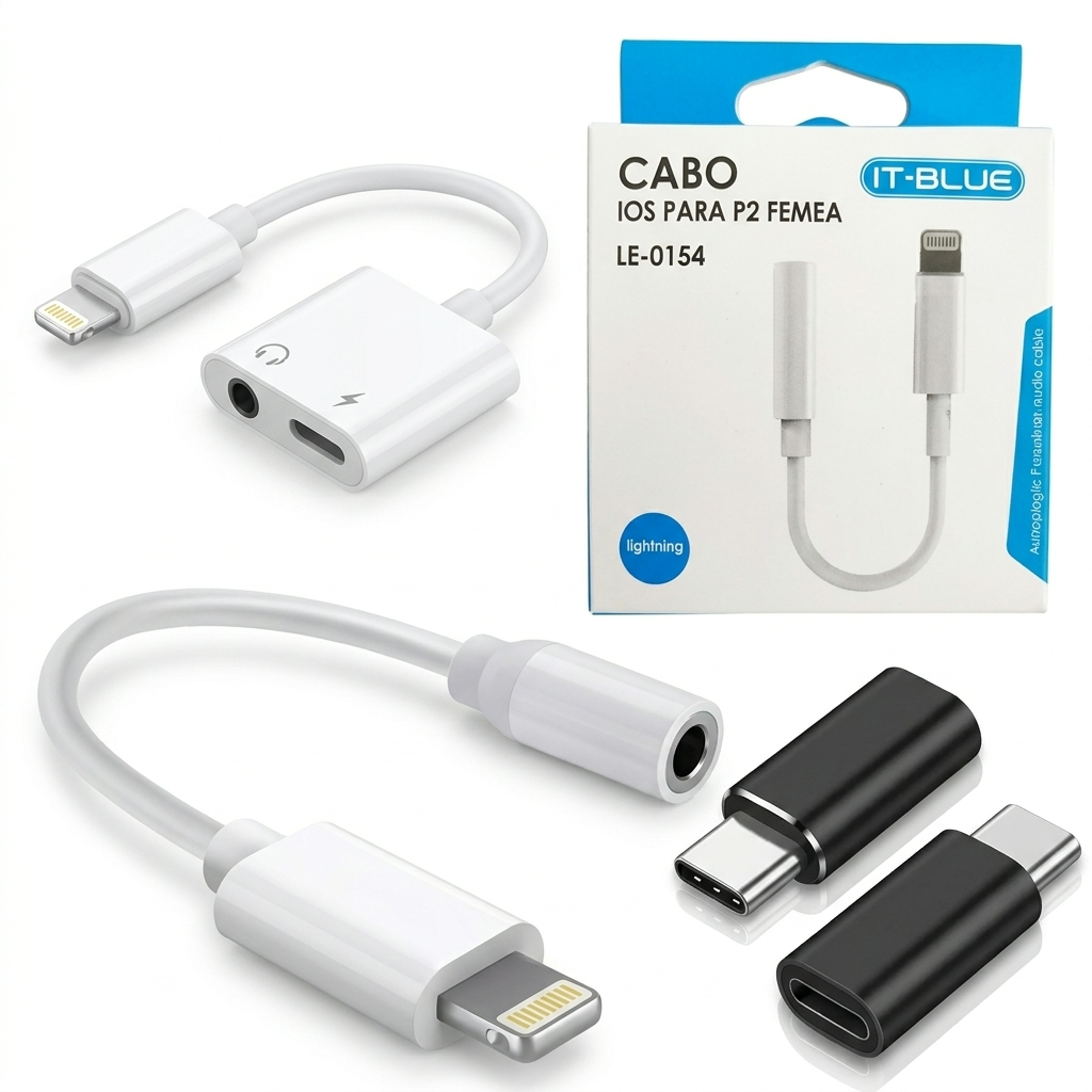 Adaptadores iOS Lightning para P2, OTG e Diversos Modelos